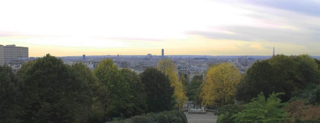 Vue de Paris depuis le belvédère de Belleville